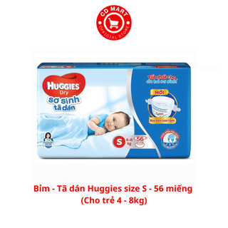 Bỉm - Tã dán Huggies size S - 56 miếng (Cho trẻ 4 - 8kg)