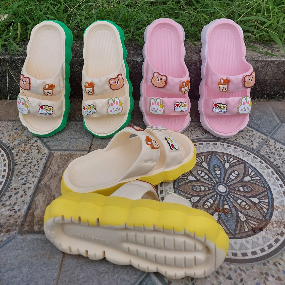 Dép 2 Quai Ngang Lainiki Kèm Ticker Siêu Xinh Đế 3cm Thời Trang Siêu Nhẹ 9016