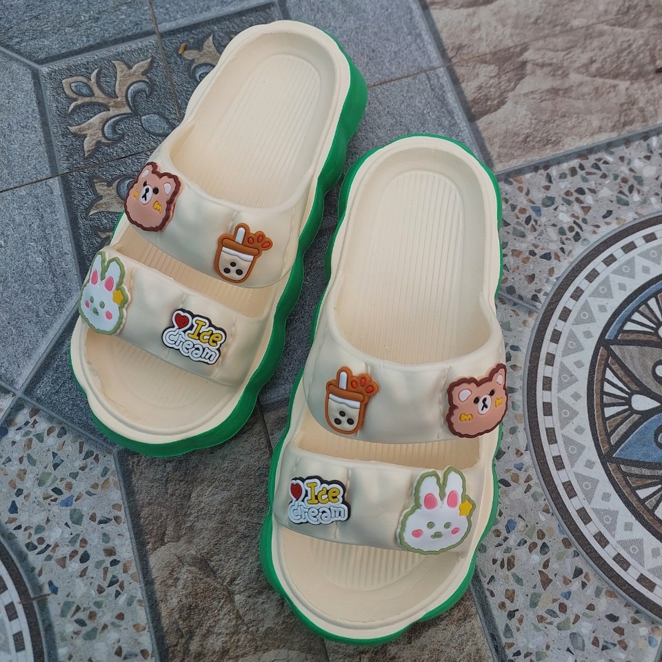 Dép 2 Quai Ngang Lainiki Kèm Ticker Siêu Xinh Đế 3cm Thời Trang Siêu Nhẹ 9016