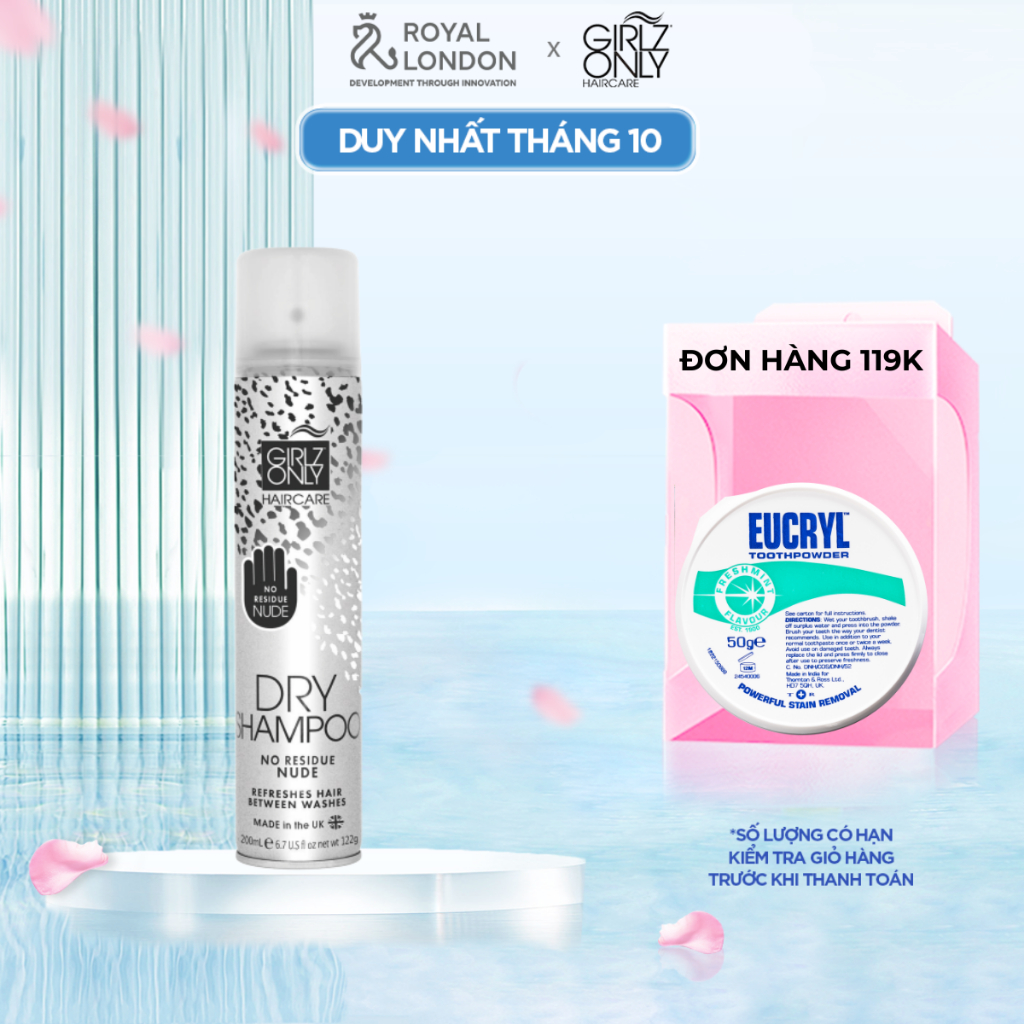 Dầu Gội Khô Dry Shampoo Girlz Only No Residue Nude 200ml