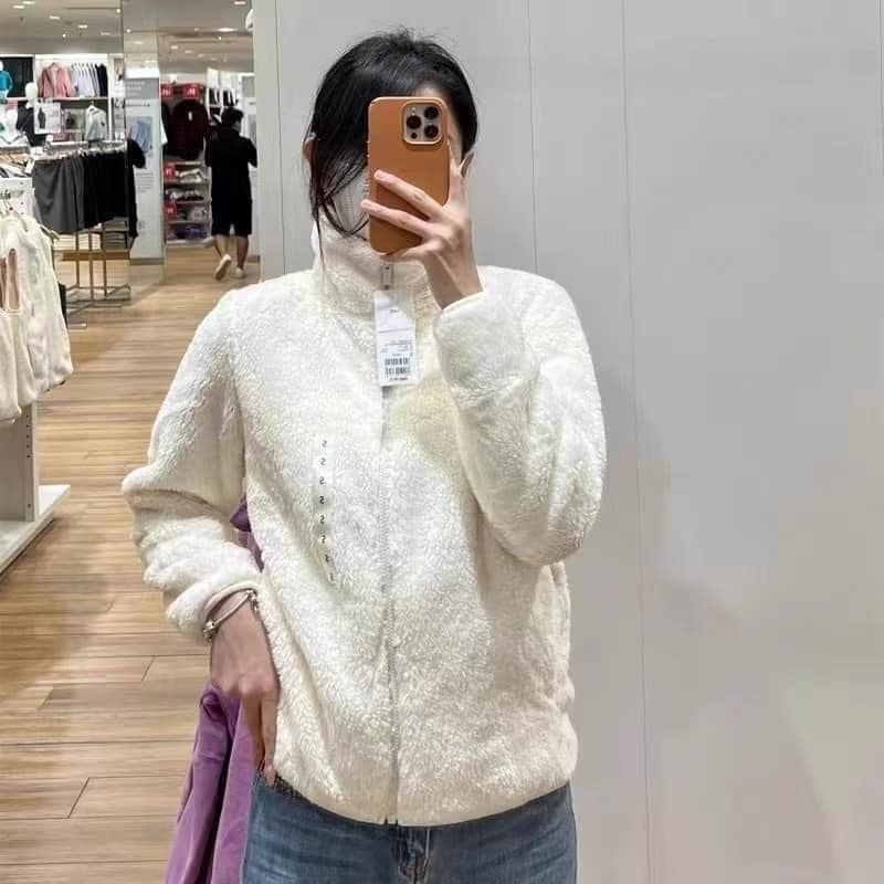 Áo Khoác Lông Cừu 2 Mặt Khóa Kéo Nữ Uni/qlo - Nhật Bản