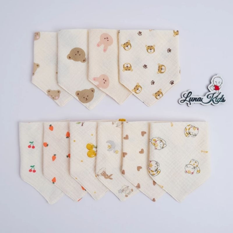 Khăn Yếm Xô Tam Giác Muslin Mềm Mại Cho Bé Sơ Sinh