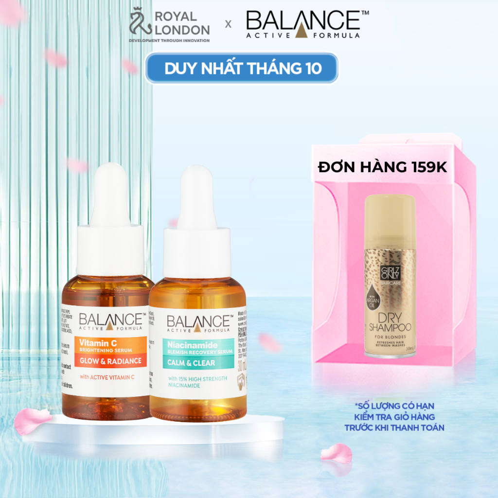 Combo serum ngừa mụn, giảm thâm và làm sáng da Balance Vitamin C và Niacinamide Serum 30ml/chai