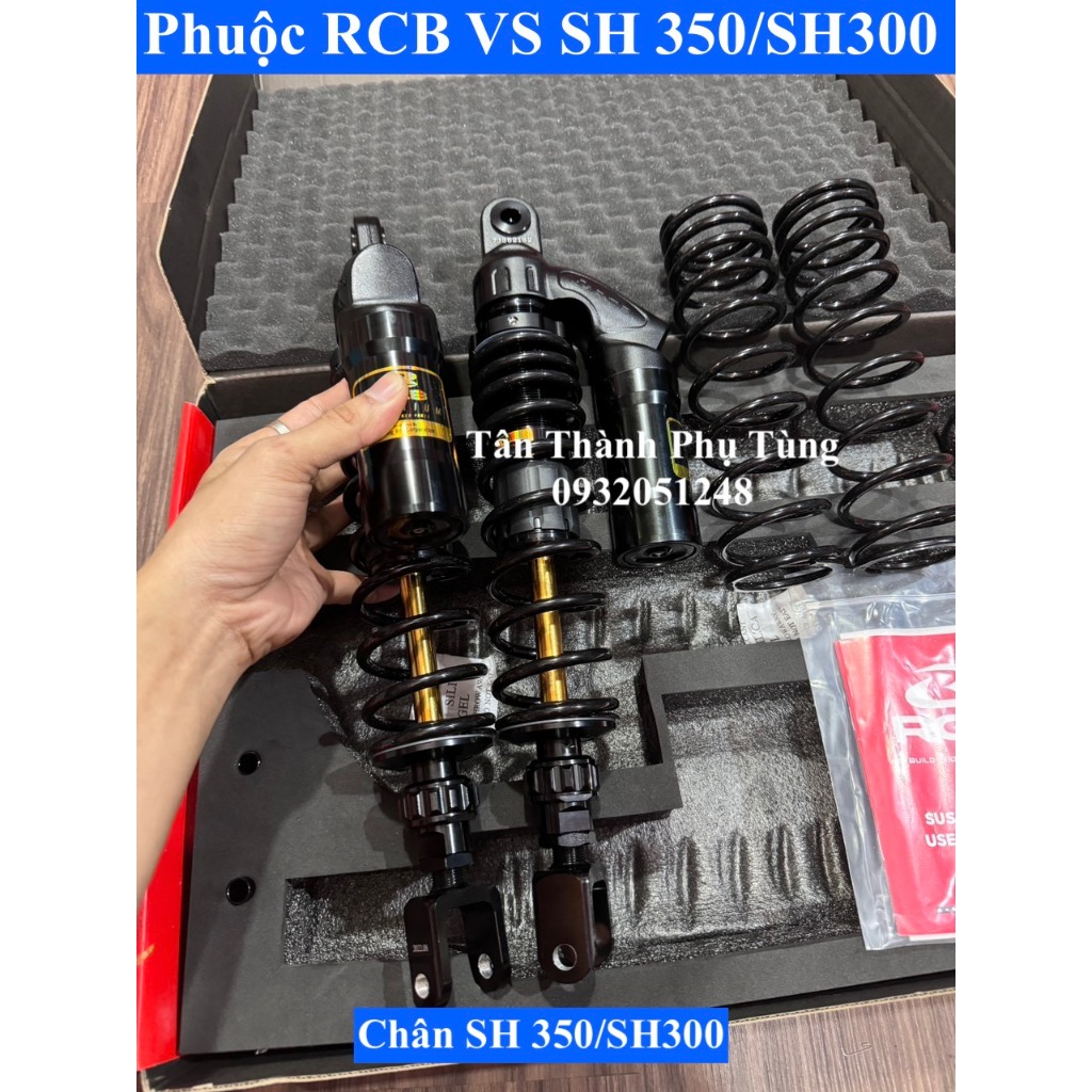 Phuộc RCB VS SH350/ SH 350, SH 300 Đen ty vàng , BH 1 năm