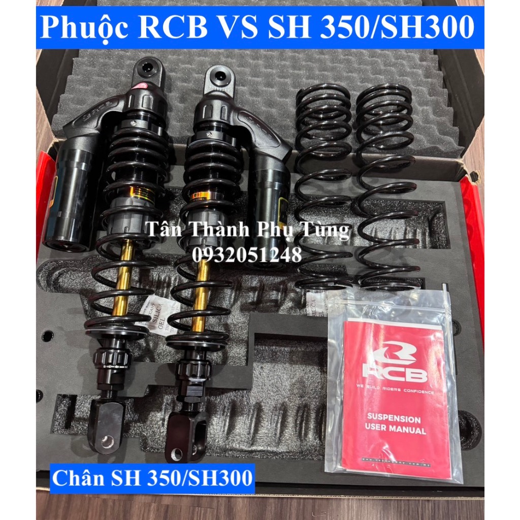 Phuộc RCB VS SH350/ SH 350, SH 300 Đen ty vàng , BH 1 năm