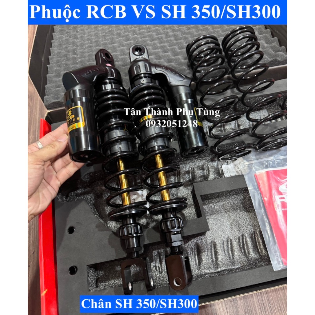 Phuộc RCB VS SH350/ SH 350, SH 300 Đen ty vàng , BH 1 năm
