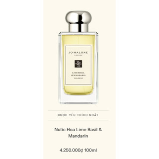 Nước Hoa Unisex Nước Hoa Jo Malone Cologne 100ml