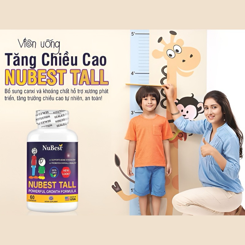 Viên uống hỗ trợ giúp trẻ em phát triển chiều cao New Look Tall 60 viên🇺🇸