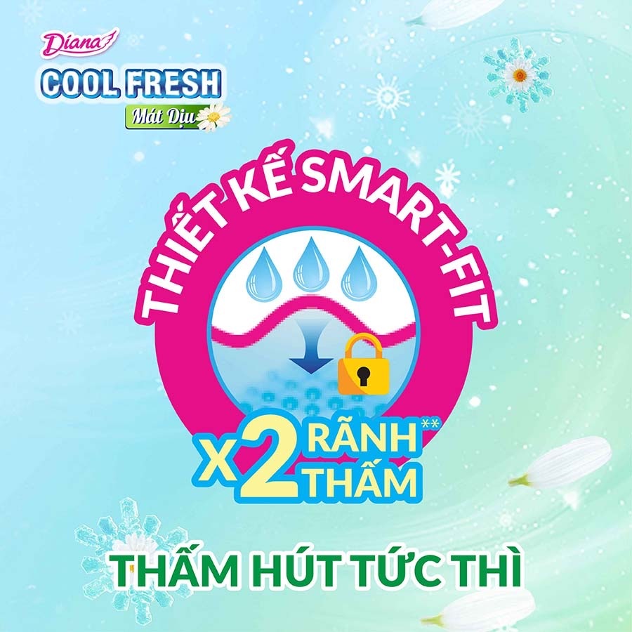 CHE TÊN -  Băng Vệ Sinh DIANA Hoa Cúc Cool Fresh mặt bông - TIEMNHACHUN