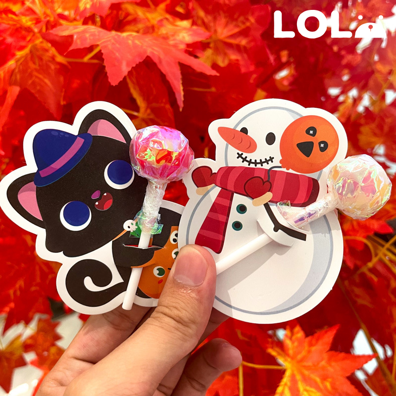 Set thẻ giấy cắm kẹo mút đáng yêu cắm bút trang trí bánh và quà tặng Halloween cho bé Tiệm Lô Lô KEO01