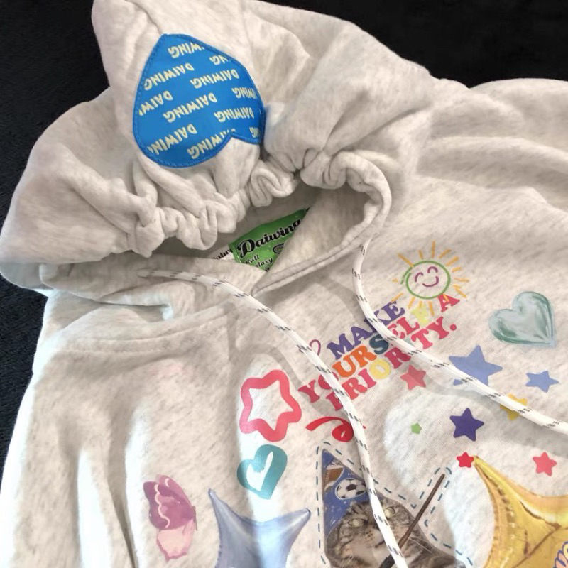 Áo Hoodie và áo nỉ bông in hình mèo Daiwing