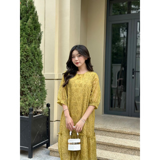váy tơ vân hoa đuôi cá