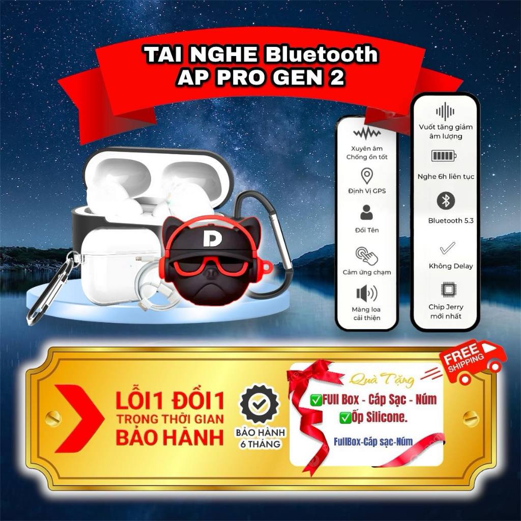 [ Tặng Ốp - Bảo Hành 6T ] Tai Nghe Bluetooth P.ro Zen 2 - Full Chức Nắng