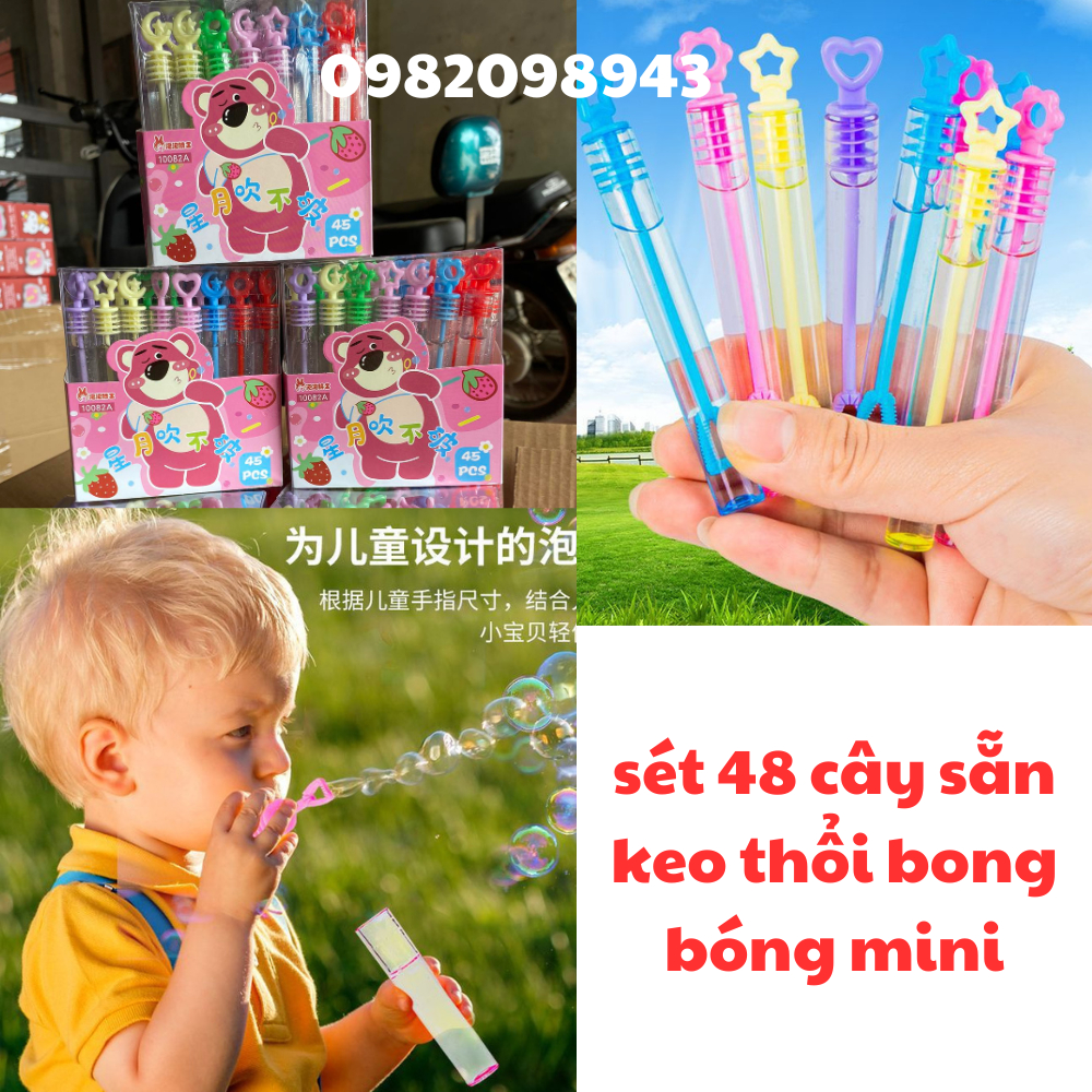 ĐỒ CHƠI THỔI BONG BÓNG,HỘP 48 LỌ KEO SẴN THỔI BONG BÓNG XÀ PHÒNG ĐÁNG YÊU GIÁ SỈ