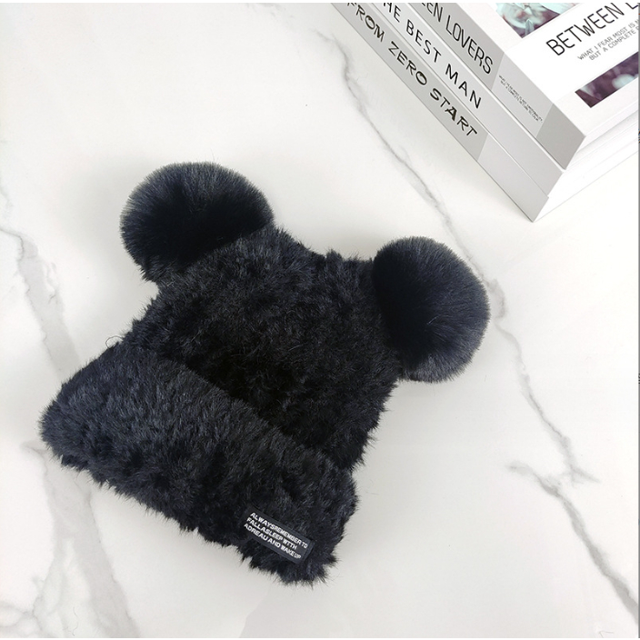 Mũ Len Lông Thỏ Tai Tròn 🌟FREESHIP🌟 Nón Bucket Len Dễ Thương Cho Bé