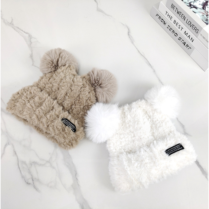 Mũ Len Lông Thỏ Tai Tròn 🌟FREESHIP🌟 Nón Bucket Len Dễ Thương Cho Bé