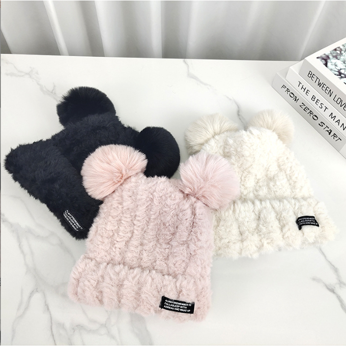 Mũ Len Lông Thỏ Tai Tròn 🌟FREESHIP🌟 Nón Bucket Len Dễ Thương Cho Bé