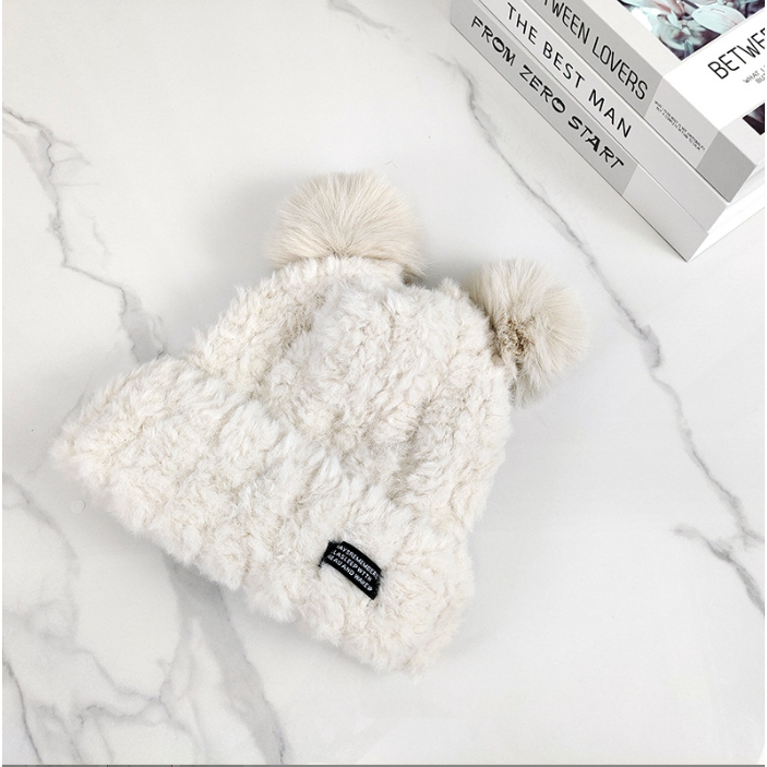 Mũ Len Lông Thỏ Tai Tròn 🌟FREESHIP🌟 Nón Bucket Len Dễ Thương Cho Bé