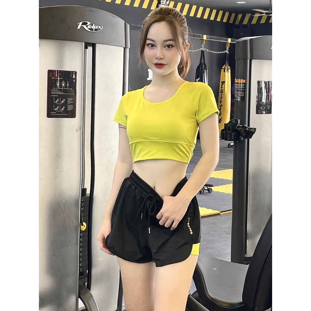Quần đùi thể thao 2 lớp nữ phù hợp chơi boxer tập gym, chạy bộ, yoga, aerobic... của easy.store8595