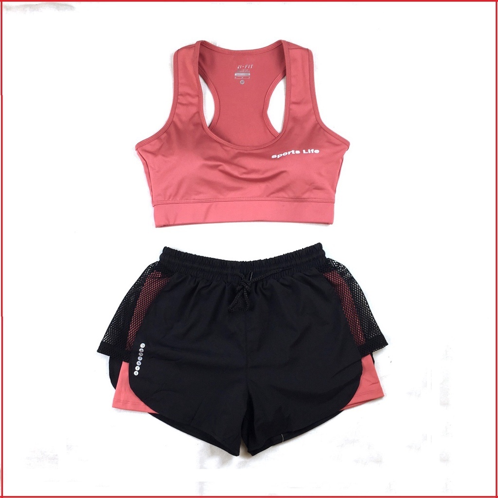 Quần đùi thể thao 2 lớp nữ phù hợp chơi boxer tập gym, chạy bộ, yoga, aerobic... của easy.store8595