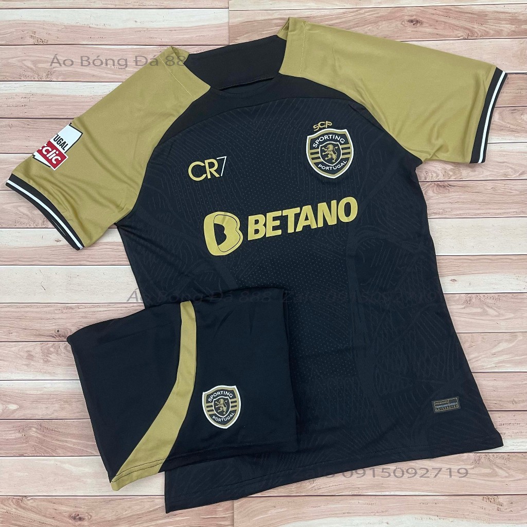 Bộ Quần Áo Bóng Đá CLB Sporting Lisbon , Áo Đá Banh Ronaldo, CR7 - Vải Polyester Gai Thái Cao Cấp