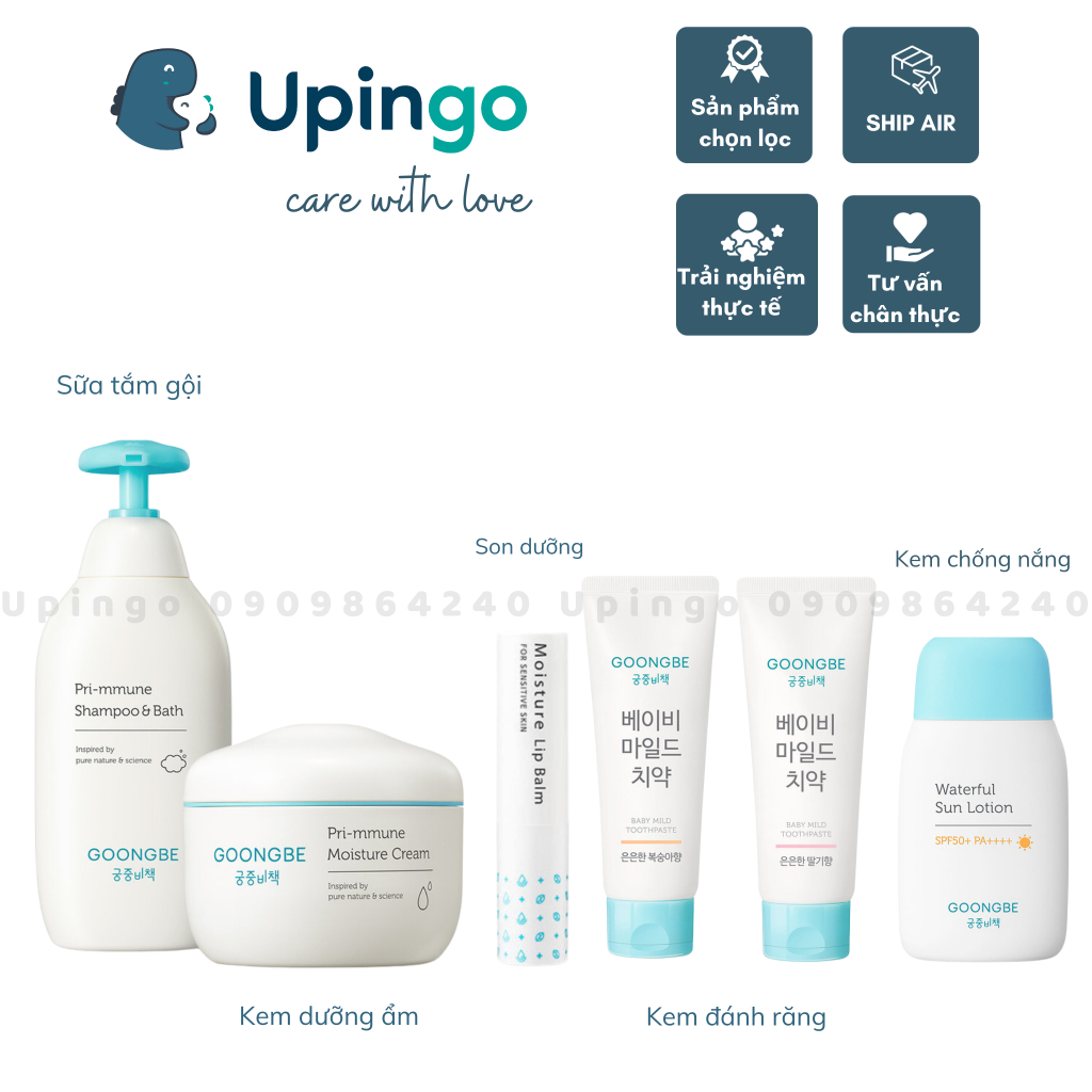 TỔNG HỢP GOONGBE Sữa tắm gội, dưỡng ẩm, kem đánh răng, son dưỡng Goongbe Hàn Quốc