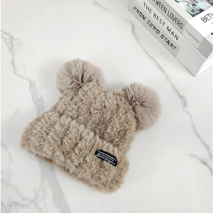 Mũ Len Lông Thỏ Tai Tròn 🌟FREESHIP🌟 Nón Bucket Len Dễ Thương Cho Bé