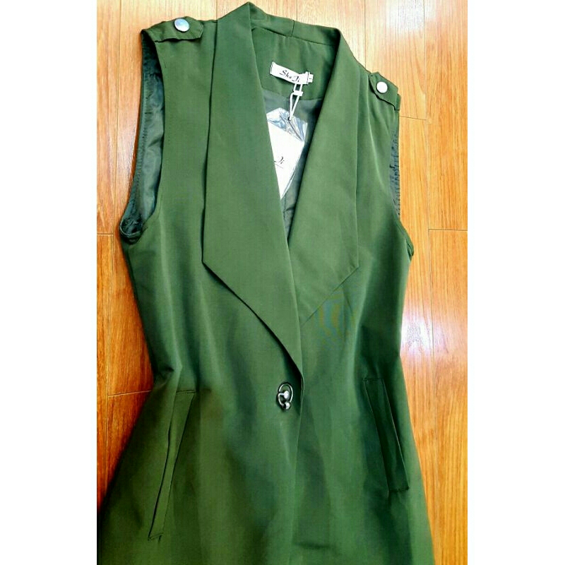 Áo vest gile màu xanh sz M