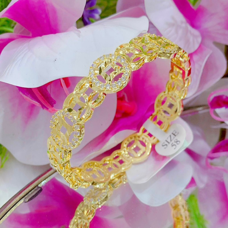 Vòng hoạ tiết kim tiền đính đá Kami trang sức sỉ