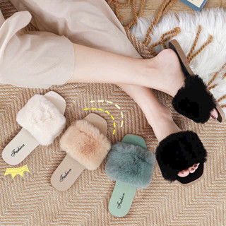 Dép Quai Ngang Lông Vũ Đế Bệt Dẻo Nhẹ