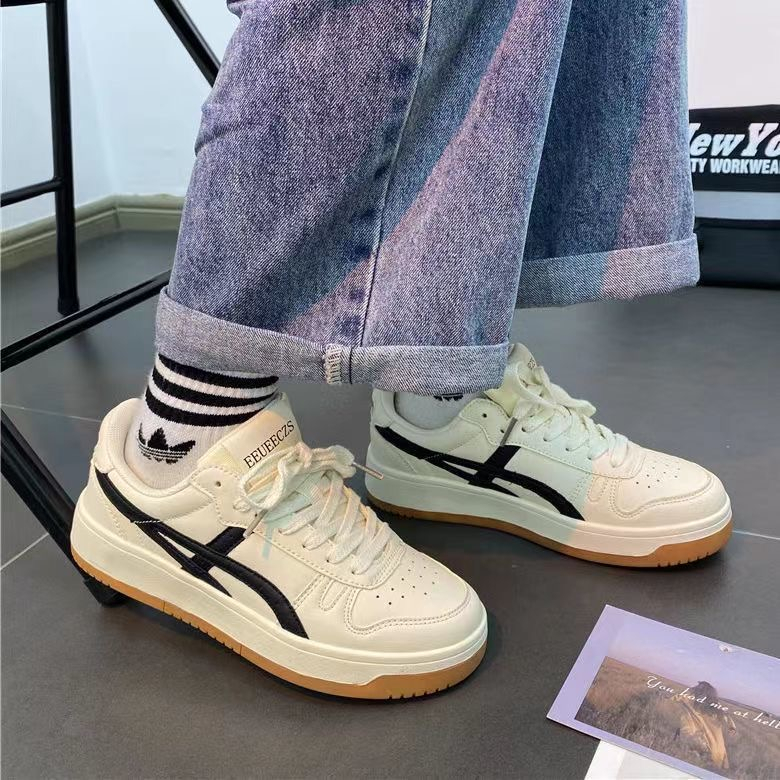 Giày Asics Banr Trung MZ Đen Xám Mẫu Mới Thể Thao Sneaker Nam Nữ mũi tròn