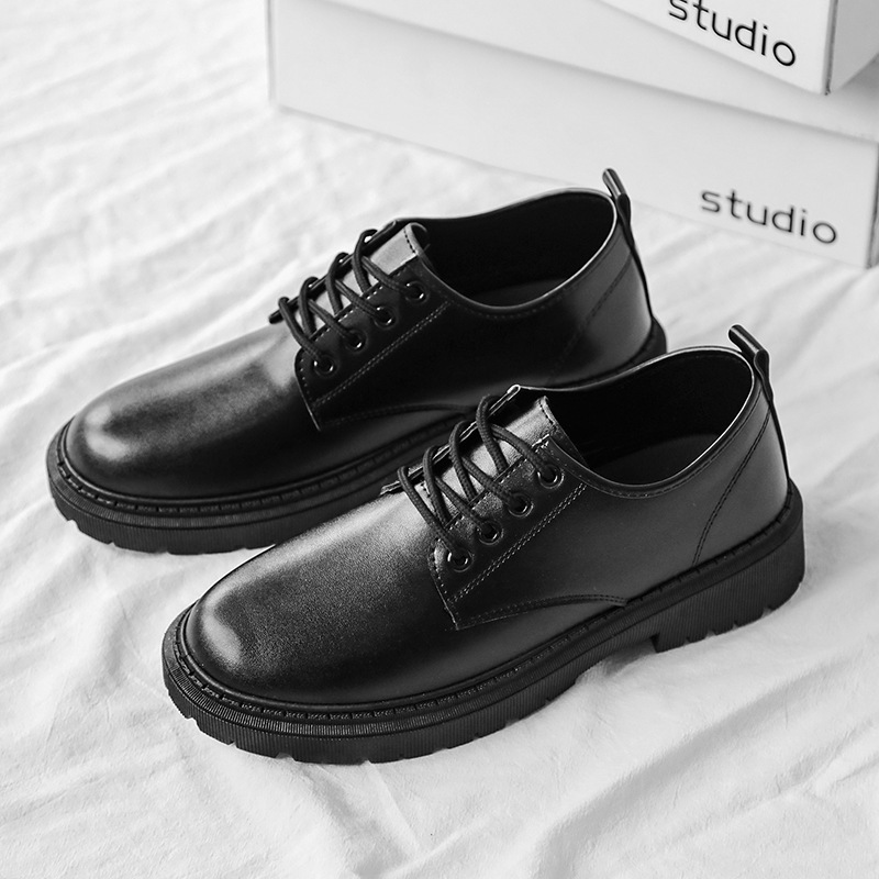 Giày tây nam Chunky derby tăng chiều cao phong cách công sở trẻ trung đế khâu chăc chắn