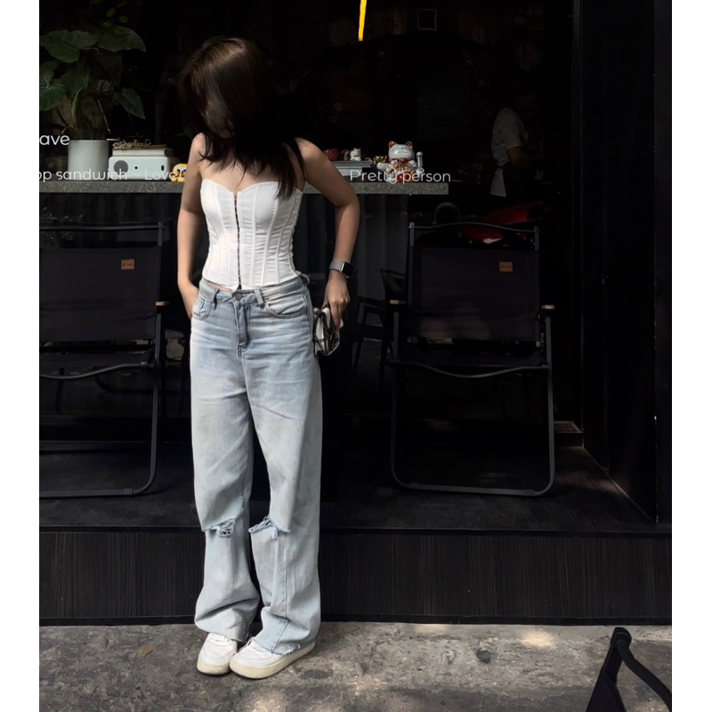 Áo ống corset WHITE SHELL CORSET