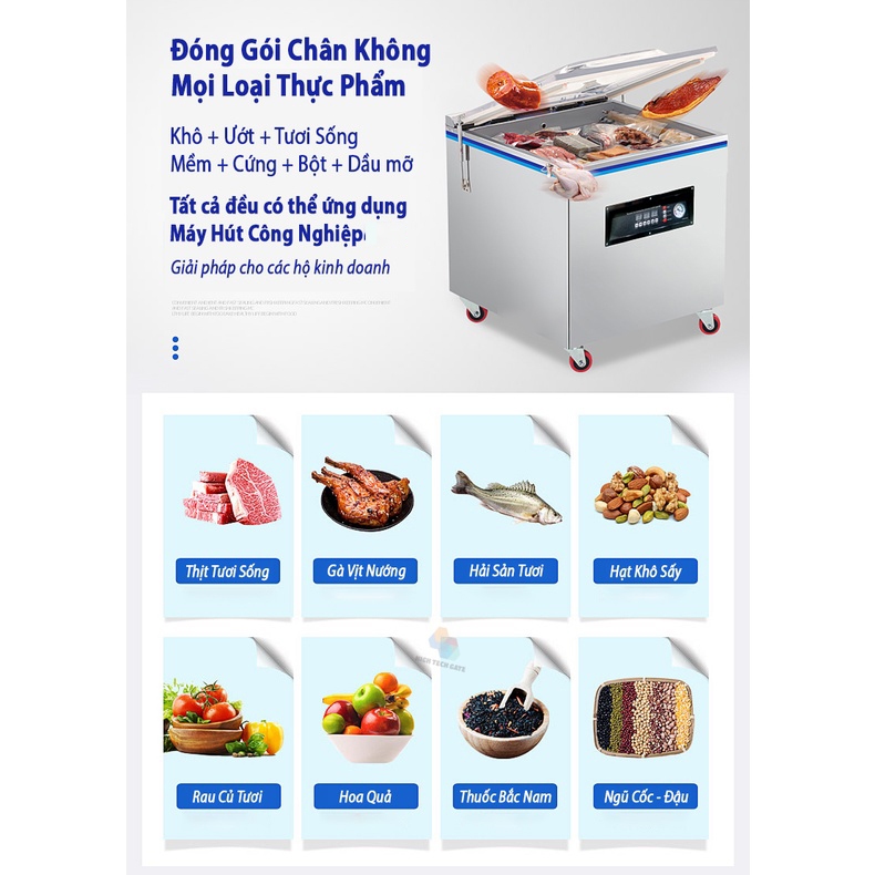 Máy hút chân không công nghiệp DZ320 không kén túi hoàn toàn tự động hút mạnh mẽ độ chân  không đạt -1mpa công xuất 800W