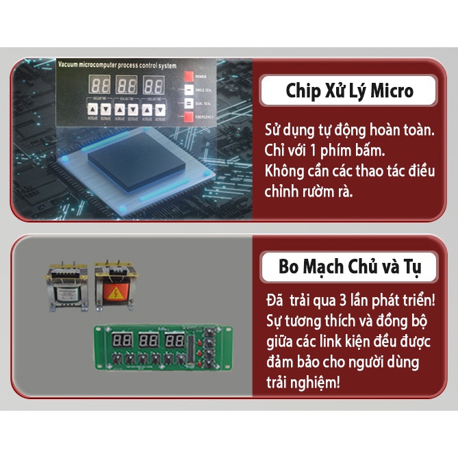 Máy hút chân không công nghiệp DZ320 không kén túi hoàn toàn tự động hút mạnh mẽ độ chân  không đạt -1mpa công xuất 800W