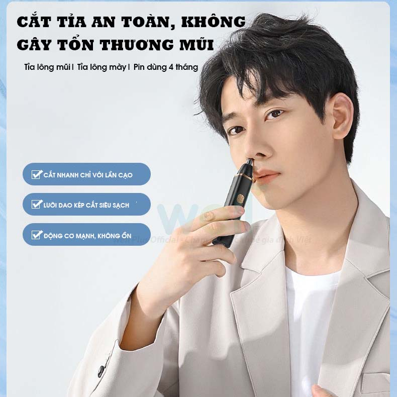 Máy Cắt Lông Mũi , Tỉa Lông Mày , Chân Tóc BEETECH Tốc Độ Mạnh 6000 Vòng/Phút