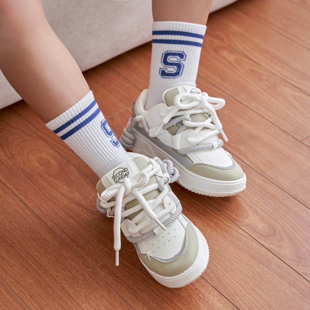 Giày Thể Thao Sneaker Nam Nữ Unisex Second Sunday Chunky Mix Lace Đế Tăng Chiều Cao 4cm SK19