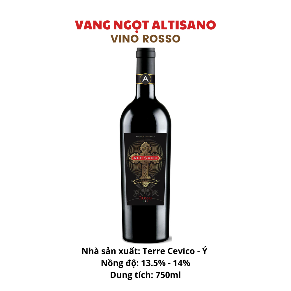 Rượu Vang Altisano Vino Rosso - Rượu vang ngọt Ý - Sweet Wine