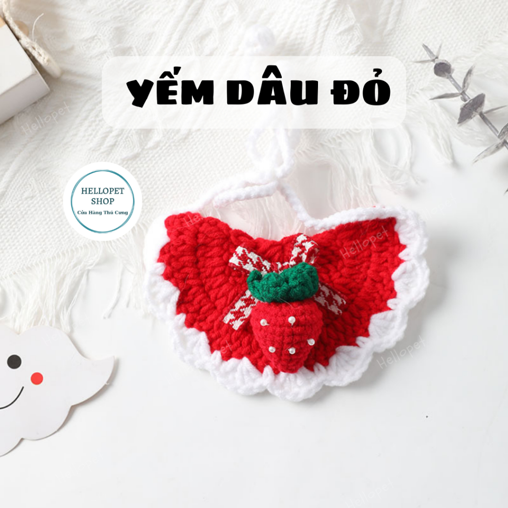 Yếm len cho chó mèo, Yếm len cho thú cưng nhiều màu dễ thương, Yếm cho chó mèo, vòng cổ cho thú cưng, Phụ kiện chó mèo