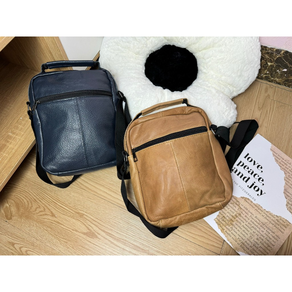 Túi đeo chéo nam da bò sáp thật nhiều màu - 100% da bò thật, BH 3 năm