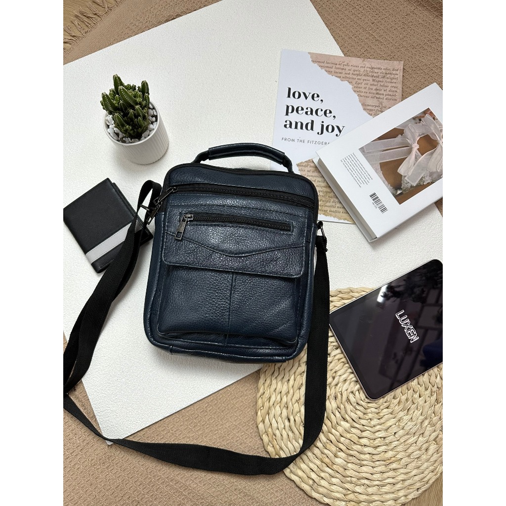 Túi đeo chéo nam da bò sáp thật nhiều màu - 100% da bò thật, BH 3 năm