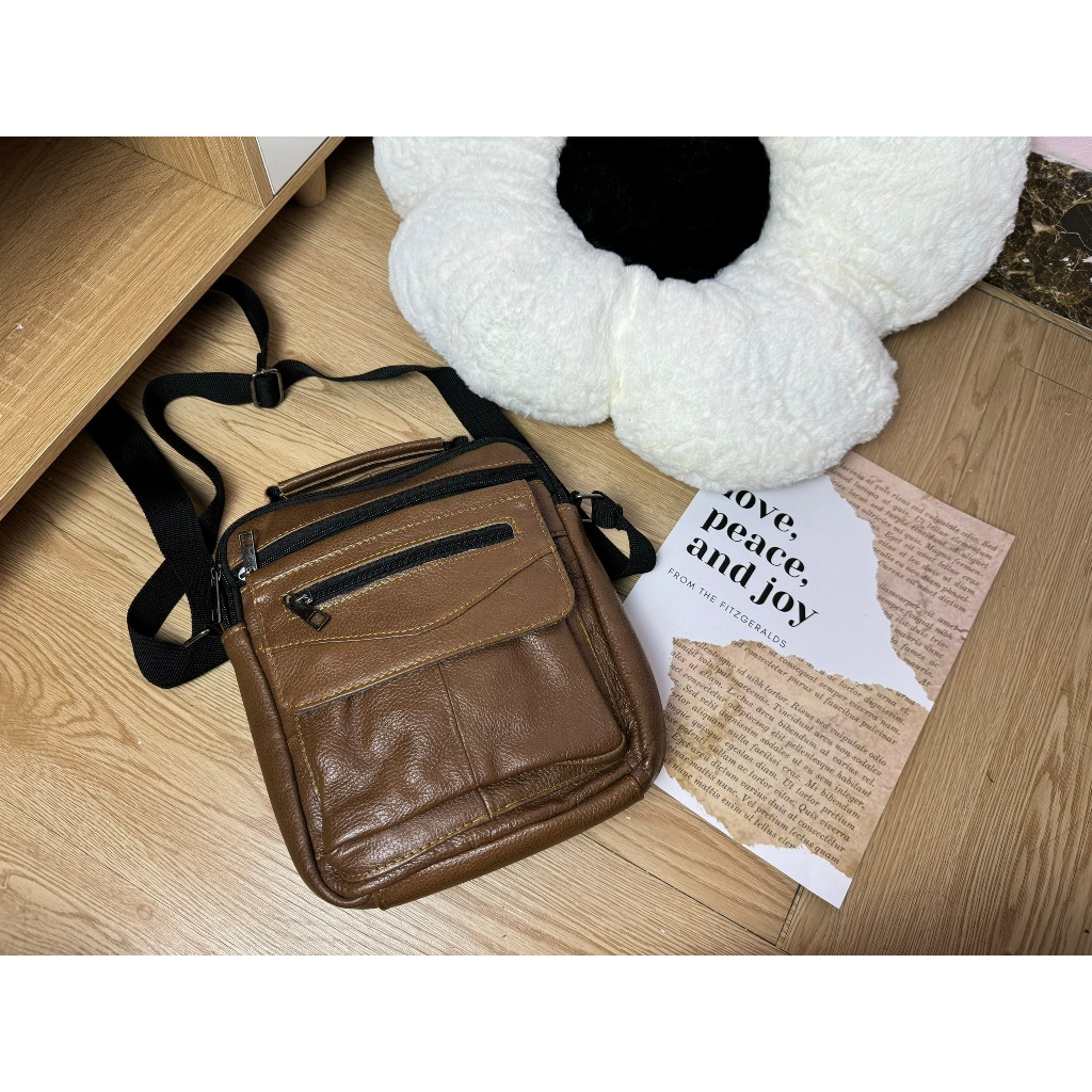 Túi đeo chéo nam da bò sáp thật nhiều màu - 100% da bò thật, BH 3 năm