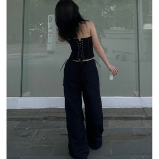 Quần vải dù đen BLACK CARGO PANTS
