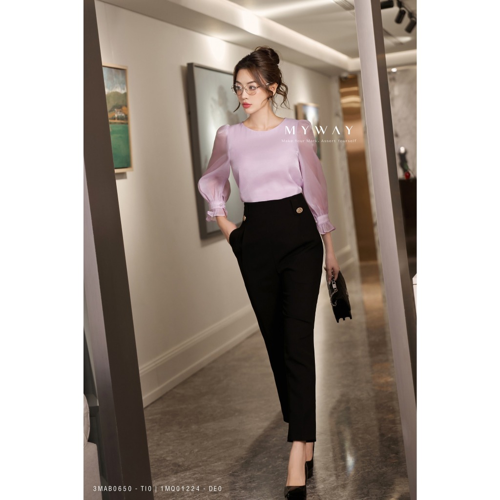Quần Âu Nữ Công Sở MY WAY Cạp Cao Dáng Baggy Thanh Lịch 1MQ01224