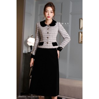 Sét Áo Vest Dạ Tweed Và Chân Váy Nữ MY WAY Dáng Ngắn Sang Trọng 2MVB0936 - 2MCAB218
