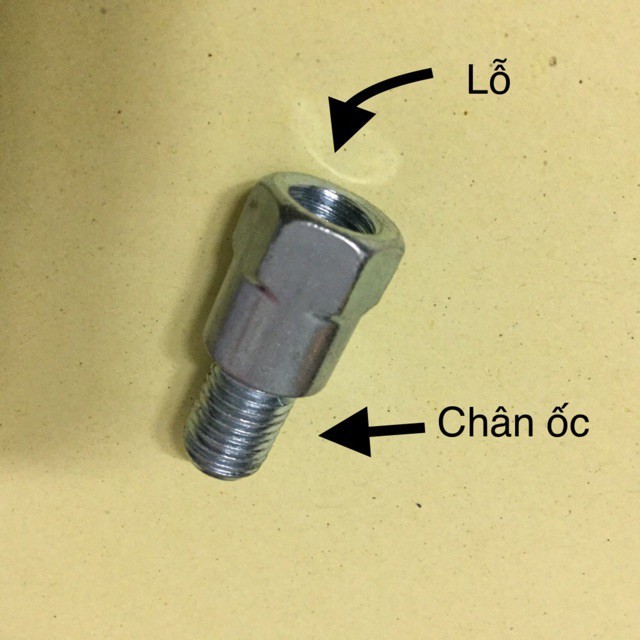 Ốc Nối Độ 10li ren thuận gắn gương thời trang cho nhiều dòng xe honda như wave, ab, sh, winner....
