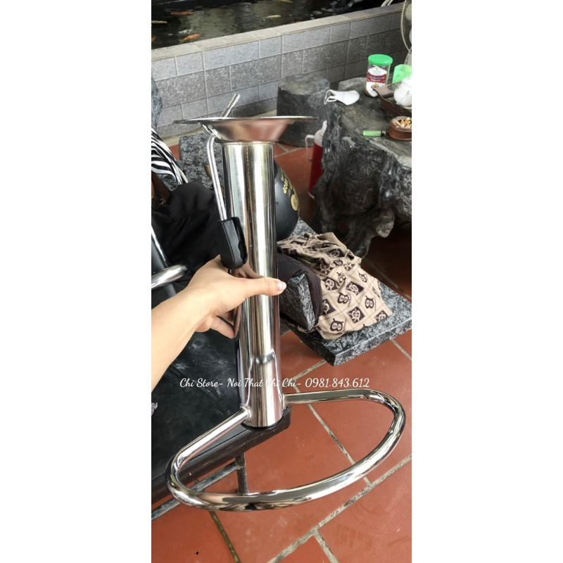 Chân Ghế Make Xoay Cao 60/80cm Thay Thế Chân Cũ, Bát Ghế Make Có Để Chân