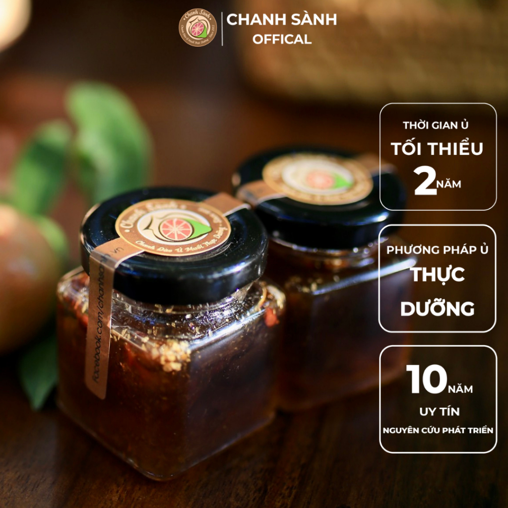 Chanh đào Ủ muối Mật ong Thực dưỡng Vị Ô mai Dịu ngọt - CHANH SÀNH, lọ dùng thử 50ml