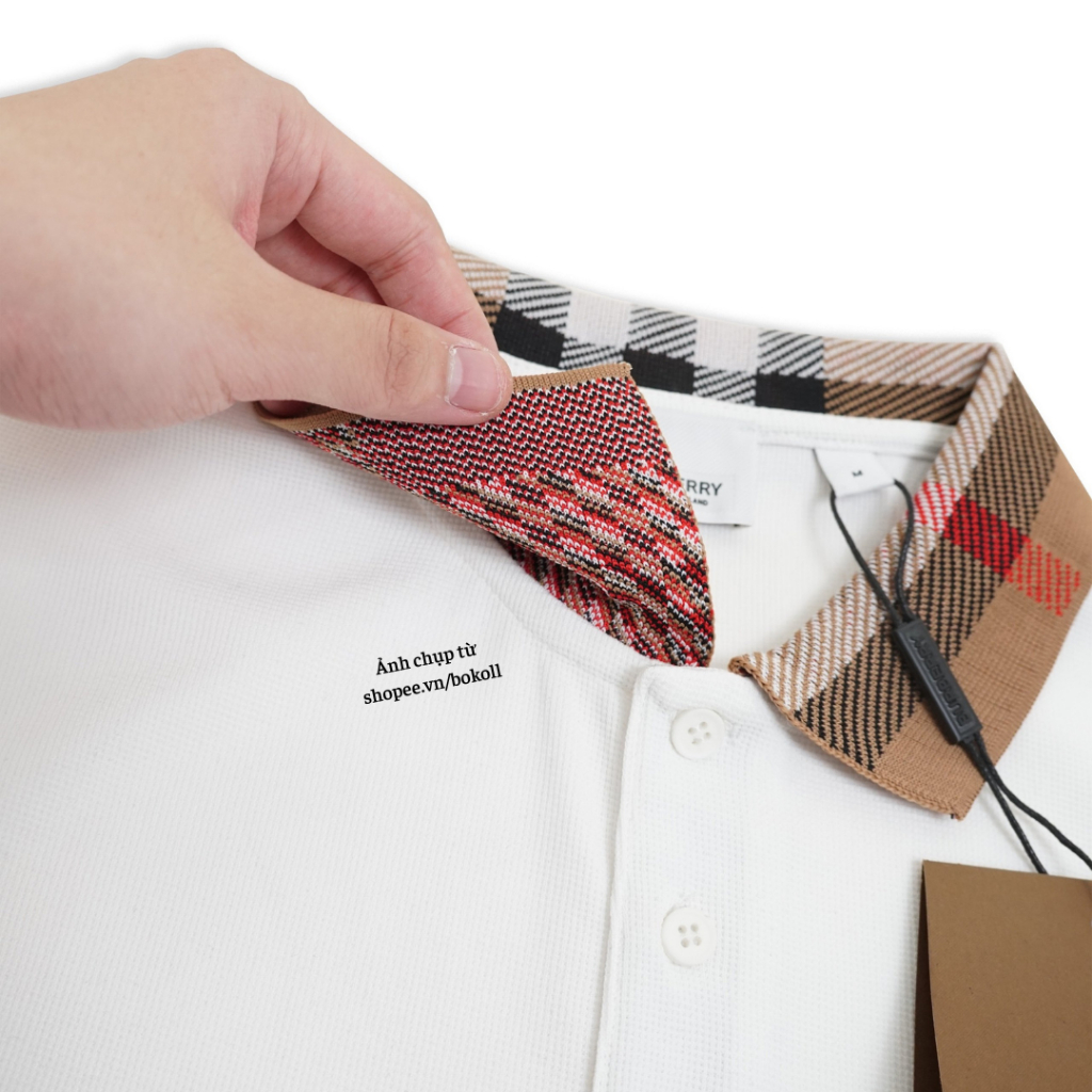 Áo polo bbr check collar nam nữ form rộng vải cotton cá sấu phong cách basic hàng cao cấp