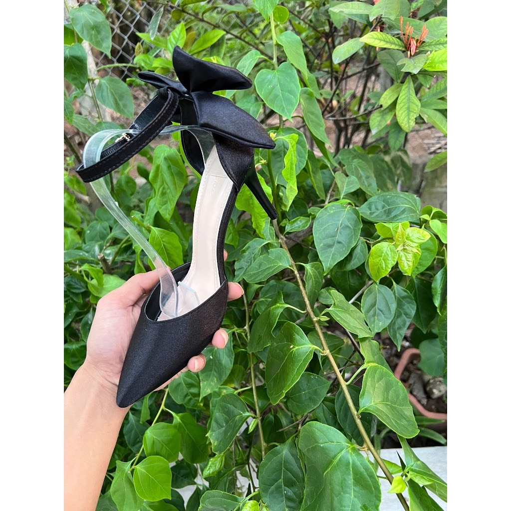 Giày cao gót mũi nhọn gót đính nơ siêu xinh, gót nhọn 8p mã C33